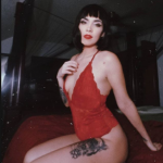 IBTC Hashtag Red Goth Lingerie