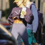 Hailey Baldwin Pubic Bone Tight Leggings