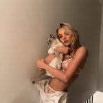 Elsa Hosk Lace Bra and Pussy