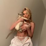 Elsa Hosk Lace Bra and Pussy