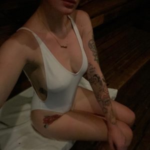 Ireland Baldwin Nipples See Through Bodysuit