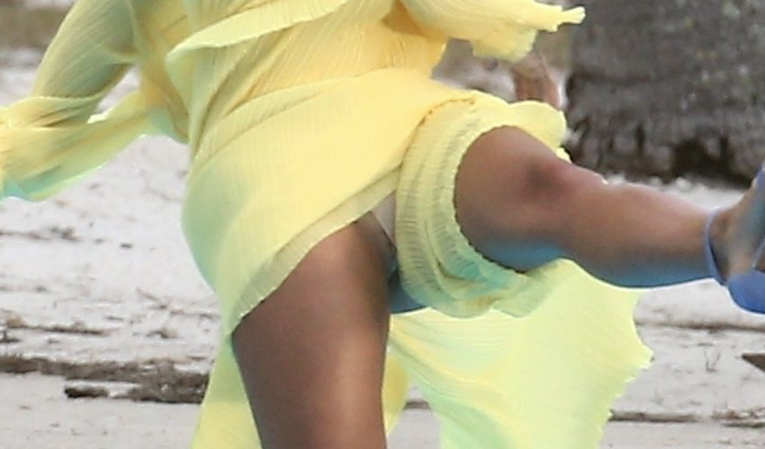 Rita Ora Nude Panties Upskirt Lip Slip