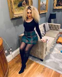 Tallia Storm Short Skirt Black Stockings