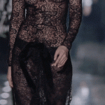 Gigi Hadid Runway Nipples See Though Lace