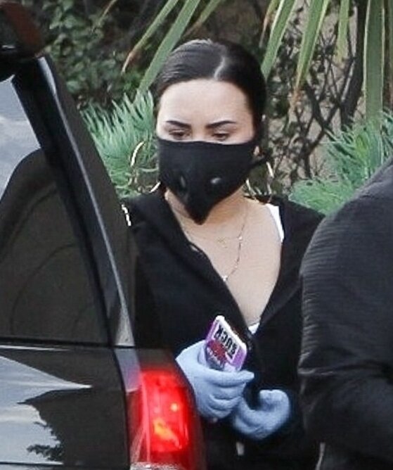 Celebs in Masks Demi Lovato