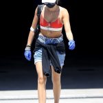 Sarah Hyland in a Bra and Mask
