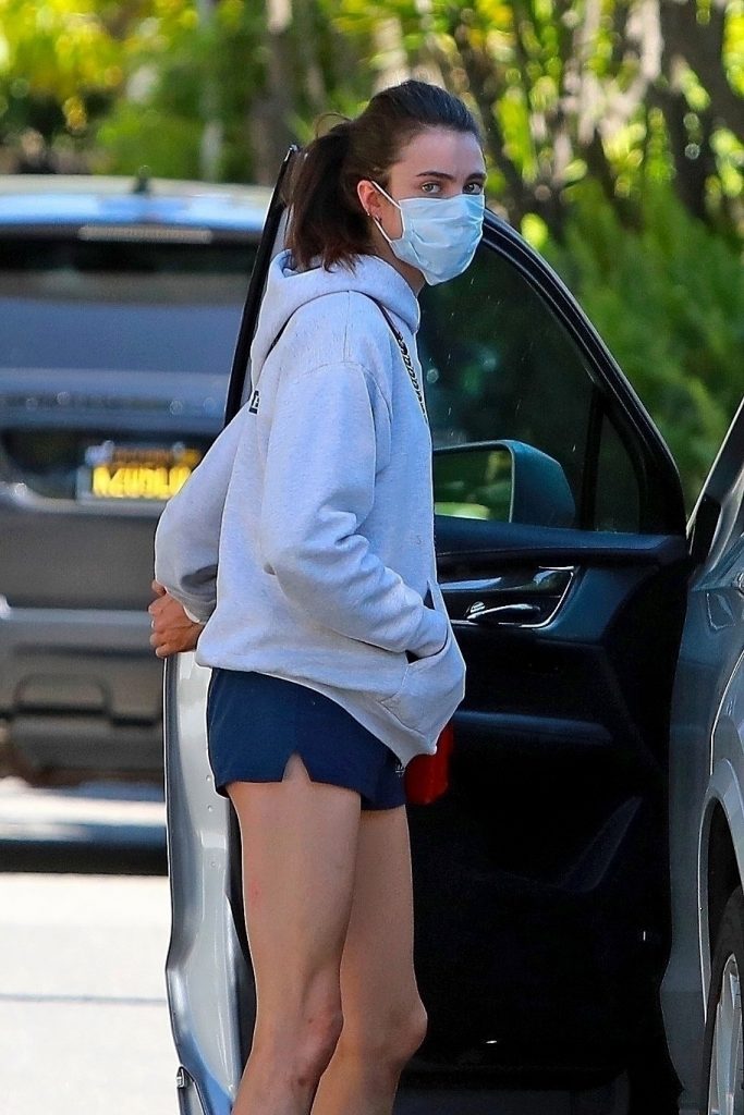 Margaret Qualley Not Staying Home in Shorts