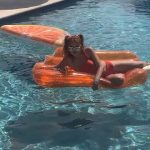 Bella Thorne Orange Bikini Pool Smoking
