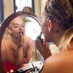 Rita Ora Topless Cornrows