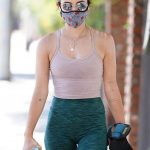 Lucy Hale Pussy Print Tight Leggings