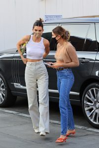 Kendall Jenner and Hailey Bieber Braless