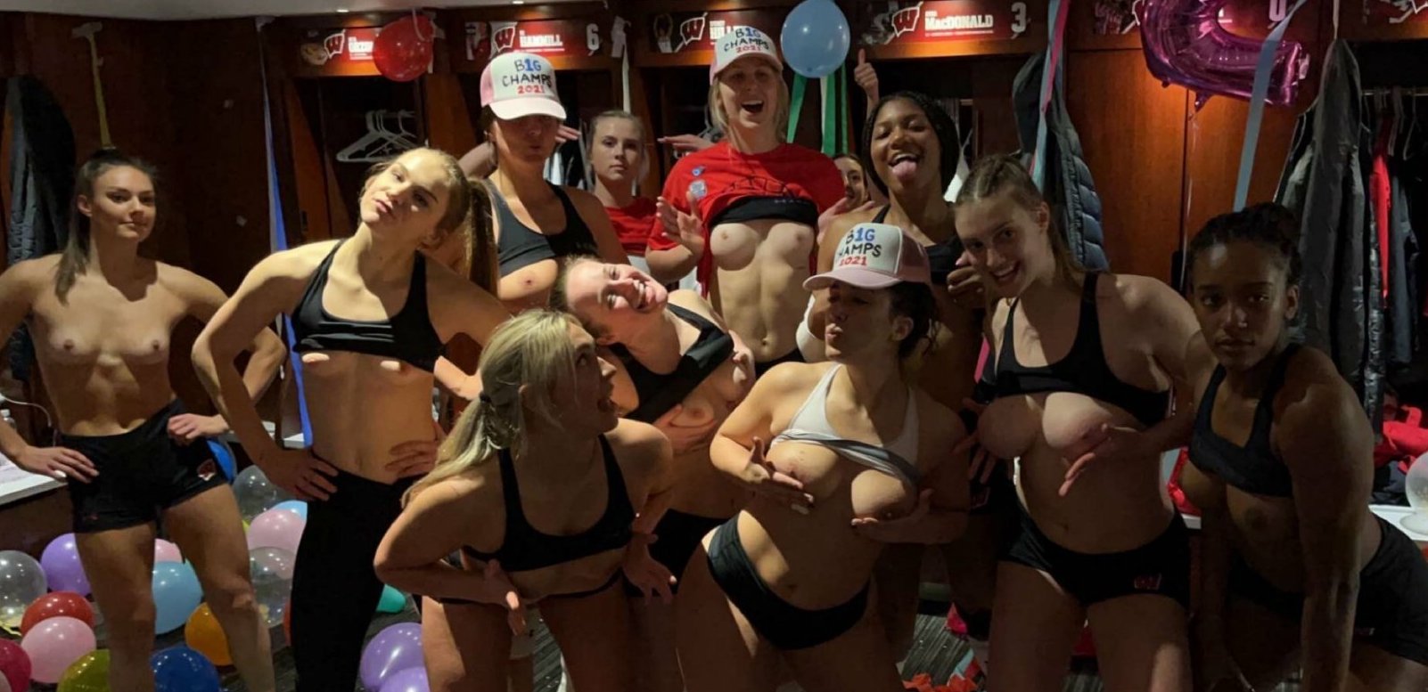University of Wisconsin Vollyball Champion Titty Flashers of the Day